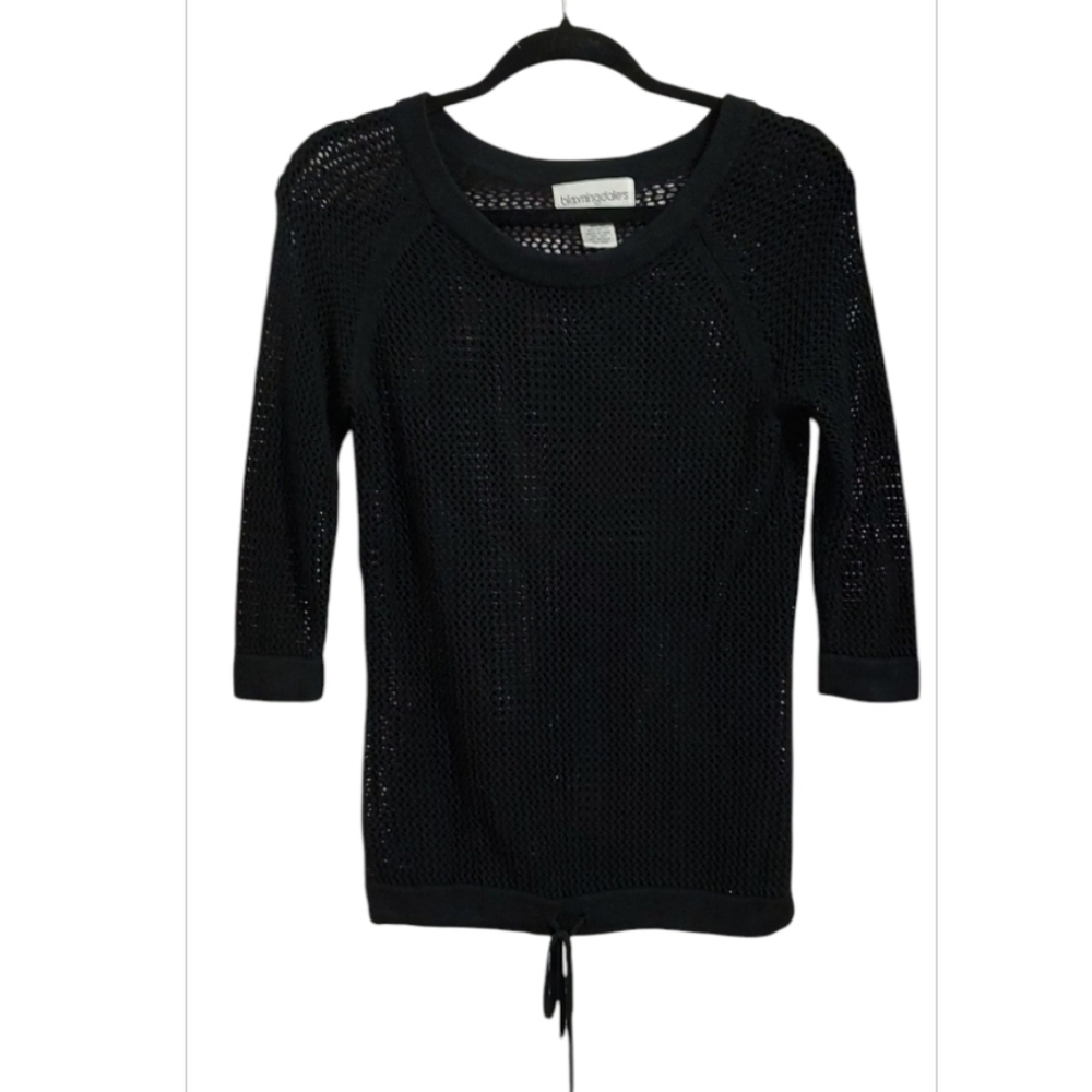 Bloomingdale's Black Knit Top Size PM